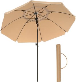 Parasol SOLARA, Ø160 cm, jasnobrązowy (taupe) SongmicsHome