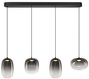 LED Żyrandol na lince VASO LED/15W/230V czarny/dymny