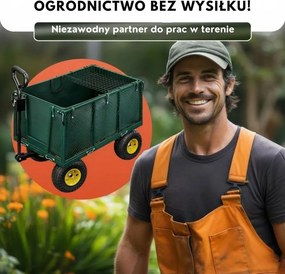 Wózek transportowy HECTOR, maks. 550 kg, 110x75x52 cm, zielony Gardebruk