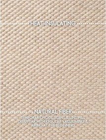 Beżowy wełniany okrągły dywan tkany ręcznie ø 160 cm Lyon Beans – Elle Decoration