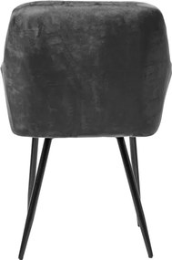 Szare krzesło jadalniane MARLEN VELVET z czarnymi nogami