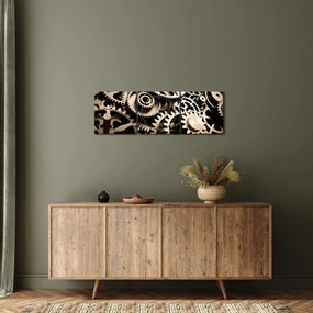 Obraz - Części zegara (z zegarem) (90x30 cm)