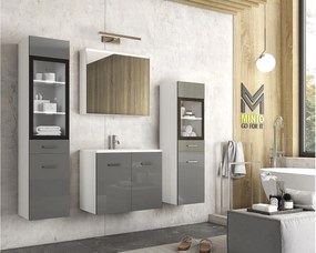 MINIO go for it, Meble łazienkowe MARIT II w kolorze biały/szary połysk