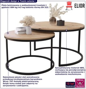 Zestaw Okrągłych Stolików 2W1 Dąb Artisan H7-R18
