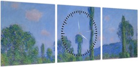 Obraz - Claude Monet, Poppy Field (Giverny), reprodukcje (z zegarem) (90x30 cm)