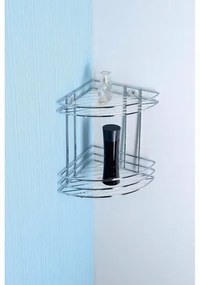 AQUALINE 37010 Chrom line druciana półka narożna  podwójna, srebrny