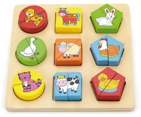 Puzzle edukacyjne drewniane viga zwierzęta