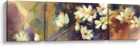 Obraz - Białe magnolie, malarstwo (170x50 cm)