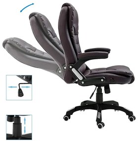 Brązowy rozkładany fotel biurowy - Loker