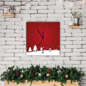 Zegar ścienny Choinki Święta Płatki Śniegu