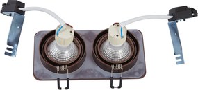 Zestaw 6 zaokrąglonych reflektorów wpuszczanych z ciemnego brązu GU10 50 mm, obrotowych i przechylanych IP44 2-źródła światła - Alberto