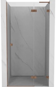 Mexen Lunar L drzwi prysznicowe uchylne prawe 70 cm, transparent, miedź szczotkowana - 834L-070-000-65-00-P