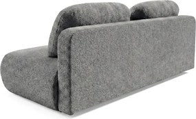 Sofa BASE Rozkładana Dwuosobowa Ciemnoszara Boucle Japandi