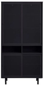 Czarna metalowa szafka z drzwiami przesuwnymi 90x180x40 cm Veep – Unique Furniture