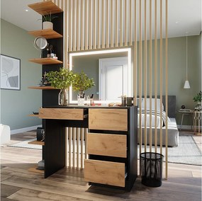 Toaletka antracyt/złoty dąb 90x40x75 sherry