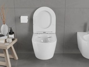 Mexen Carmen miska wc Rimless z deską wolnoopadającą slim, duroplast, biała połysk - 30880300