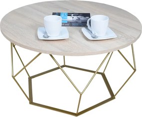 Stolik kawowy z metalowym stelażem dąb sonoma P6-B76
