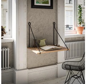 Stół do pracy przy ścianie TUNA 50x70 cm brąz/czarny