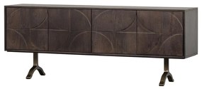 Ciemnobrązowa szafka pod TV z litego drewna mango 180x70x40 cm Draw – WOOOD