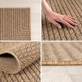 Dywan zewnętrzny Timber Geometryczny beżowy 80 cm x 250 cm