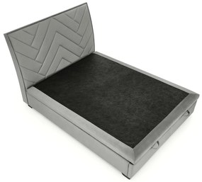 DELIA 1 łóżko 160x200 popiel-jodełka, wysokie, kontynentalne, pojemnik