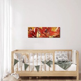 Obraz kwiatów lilii (z zegarem) (90x30 cm)