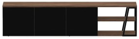 Czarna szafka pod TV w dekorze orzecha 190x45 cm Albi – TemaHome