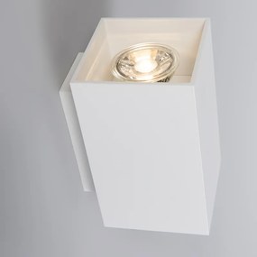 Nowoczesna lampa ścienna biała kwadratowa 2-światłowa - Sandy