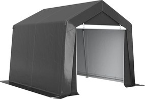 Outsunny Carport Namiot Garażowy 3x3 m Wodoodporny z Drzwiami Rolowanymi Okno Wentylacyjne Wydłużone Krawędzie Ciemnoszary | Aosom PL