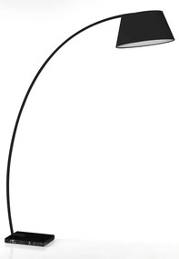 Czarna lampa stojąca z tekstylnym kloszem (wysokość 205 cm) Yet – Tomasucci