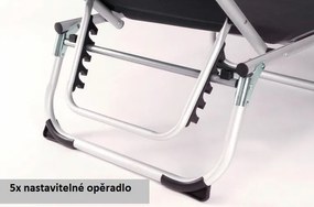 Leżak ogrodowy – składany, z dachem, czarny, 187cm