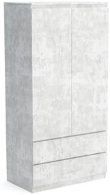 Szafa 90cm Garderoba z 2 szufladami i wieszakiem LUNA Beton
