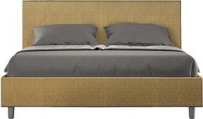 Łóżko bez stelaża tapicerowane 160x190 tkaniny Labirinto 06 Żółty Adele