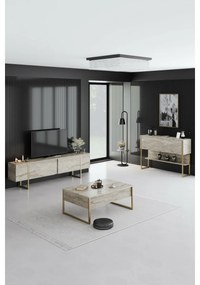 Stolik konferencyjny Luxe Travertine and Gold