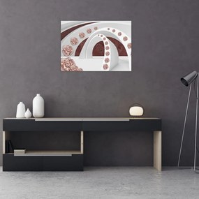 Obraz - Chmury 3D z kwiatami (70x50 cm)