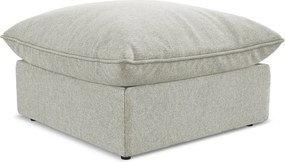 Pufa - z tkaniny welwetowej - jasny szary - MANAO