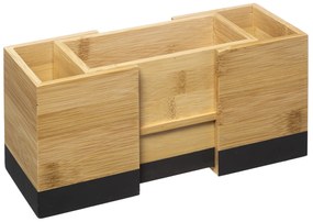 Organizer na sztućce, regulowany rozmiar, bambusowy, 18 x 10 x 12 cm