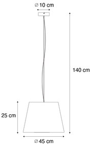 Nowoczesna lampa wisząca stal klosz ciemnoszary 45cm - Cappo 1Designerski Oswietlenie wewnetrzne