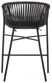 Czarny metalowy/tapicerowany hoker ogrodowy Yanet – Kave Home