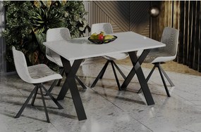 Stół rozkładany X 130(210)x80 biały połysk