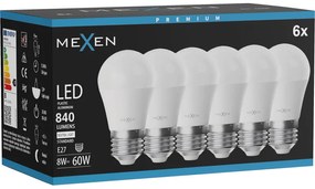 Mexen Nova 6x żarówka LED E27, G45, 8W, Neutralna - 4000K, 840 lm - L101-E27-0840-01x06