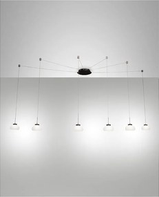 Lampa wisząca LED Arabella z metalu i białego szkła dmuchanego 3547-46-102 Fabas Luce