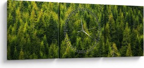 Obraz - Gęsty las (z zegarem) (90x30 cm)