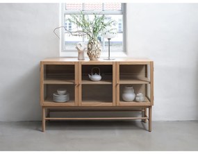 Witryna z litego drewna dębowego 88x140 cm Elba – Unique Furniture