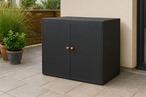Czarna Rattanowa Szafka Na Balkon Gospodarcza D3-D28