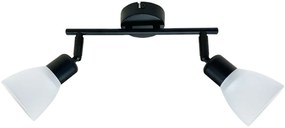 Metalowa lampa sufitowa z 2 szklanymi kloszami czarny + biały Z068 P7-D61