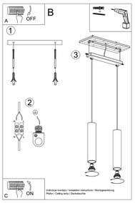 Lampa wisząca LAGOS 2 zielona oliwka SOLLUX  LIGHTING