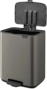 Szary stalowy kosz na śmieci z pedałem 12 l Bo – Brabantia