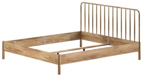 Łóżko dwuosobowe z litego drewna dębowego bez stelaża 180x200 cm w naturalnym kolorze Olive Spindle – Vipack