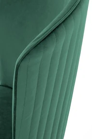 K446 krzesło ciemny zielony, klasyczny, glamour, tkanina velvet